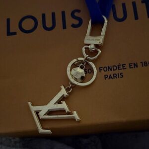 Louis Vuitton Gold and Blue Keychain